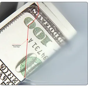 Macro shot showing high-transparency inner pockets of the RFID leather card holder