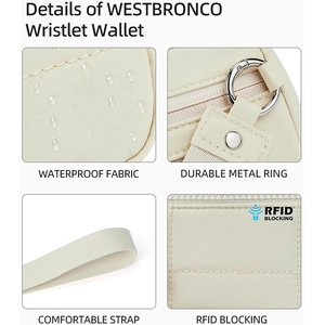 Mini borsa a polso a quadretti con tessuto impermeabile e protezione RFID sicura