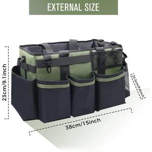Wearable cleaning tool bag with handle and shoulder strap dimensions 38x24.5x23cm