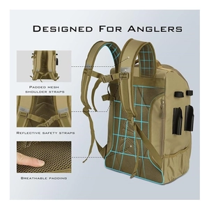 Taktischer Wanderrucksack in Khaki mit ergonomischen Netzgurten und wasserdichtem Stoff