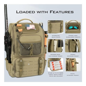 Wasserdichter khaki Taktik-Rucksack mit modularen Gurten und multifunktionalen Staufächern