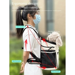 Sac à dos porte-animal ergonomique en maille avec design respirant et support de poids