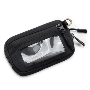 Waterproof Nylon Mini Wallet Coin Purse With Keychain Hook Transparent ID Window Zip Card Holder For Travel Daily Outdoor