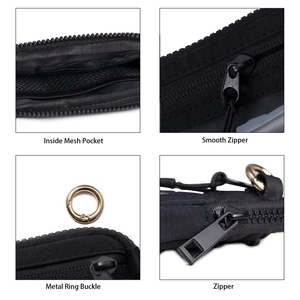 Waterproof nylon coin purse featuring internal mesh pockets and durable metal keychain ring