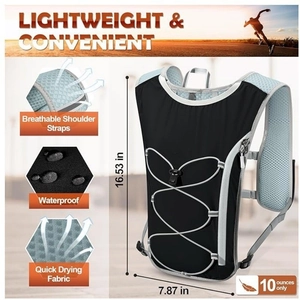 Waterproof hydration vest for cycling and hiking, 10oz lightweight outdoor sports backpack