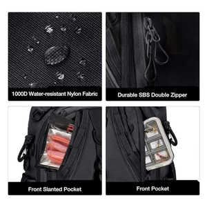 Sac de pêche étanche en nylon 1000D avec fermetures SBS et multiples rangements