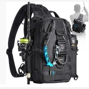 Sac De Pêche Tactique Tissu Oxford Imperméable Sac À Bandoulière Poitrine Avec Système Molle Pour Randonnée Camping En Plein Air