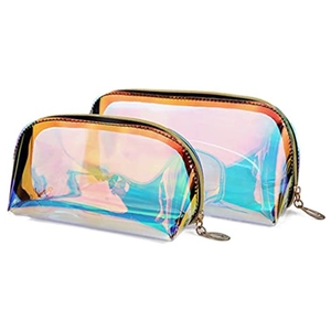 Holographic Laser TPU Cosmetic Bag Waterproof Iridescent Makeup Storage Pouch Portable Travel Toiletry Case For Women