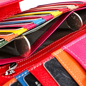 Multifunctional long wallet for women featuring colorful multi-card slots and coin pocket