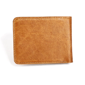 Portafoglio da uomo in vera pelle marrone con protezione RFID e stile vintage classico