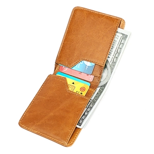 Portafoglio vintage in pelle marrone con protezione RFID e scomparti per carte