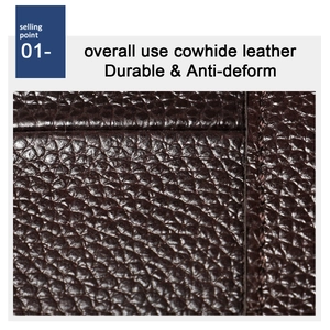 Close-up of brown cowhide leather texture with durable stitching for men's chest bag