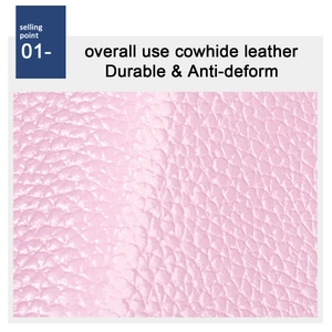 Detalle de textura de cuero de vaca rosa granulado que muestra material duradero y resistente