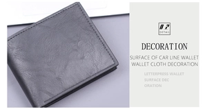 Detailed macro view showing precision stitching on this vintage men's bifold wallet
