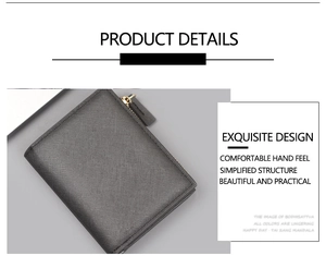 Macro detail of men's Saffiano leather wallet featuring durable texture and gold zipper
