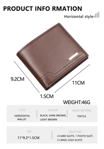 Close-up of slim brown wallet detailing internal card slots and functional compartments