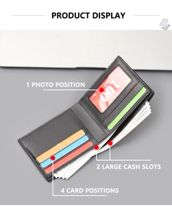 Macro detail of men's bifold wallet interior showing card slots and cash compartments