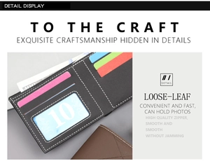 Detailed view of the bi-fold wallet featuring multiple card slots and an ID window