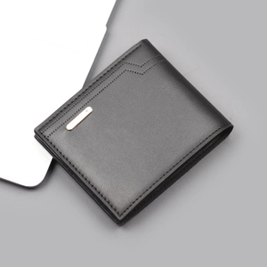 Men Bifold Wallet PU Leather Slim Horizontal Short Card Holder Business Casual Multi-Slot Cash Pocket