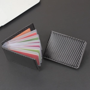Men's carbon fiber texture driver's license holder and multi-slot organ card wallet