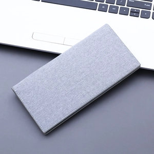 Men's Minimalist Canvas Long Wallet Slim Card Holder Business Casual Solid Color Oxford Fabric Money Clip Clutch Bag