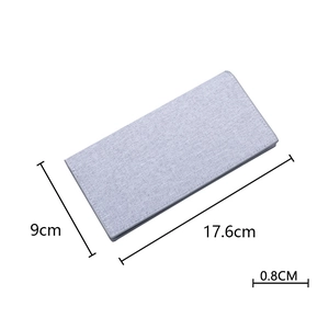 Slim light gray canvas long wallet for men featuring dimensions 17.6cm x 9cm x 0.8cm