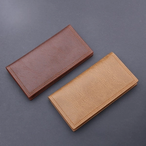 Ανδρικά μακριά πορτοφόλια από σκούρο και ανοιχτό καφέ δέρμα σε ρετρό σχέδιο