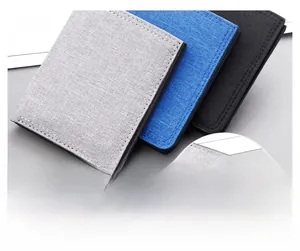Detail showing high-strength nylon weave and fine stitching on a slim vertical men's wallet