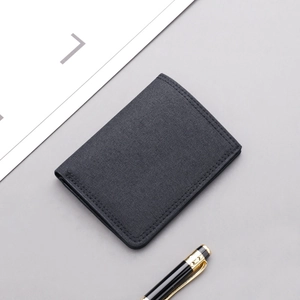 Men Folding Wallet Canvas Vertical Short Ultra Thin Fabric Money Clip With Zipper Pocket Minimalist Business Card Holder