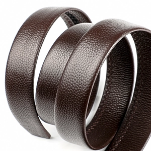 Dark brown lychee pattern leather belt for men made of high-quality top grain cowhide leather