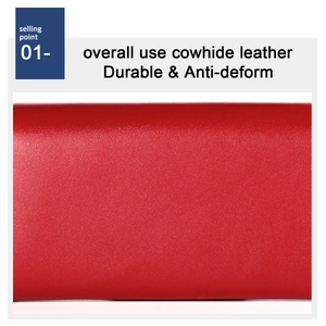 Detailed macro view of red cowhide leather with a lychee pattern texture for durability