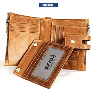 Structure interne du portefeuille en cuir avec protection RFID et fentes pour cartes
