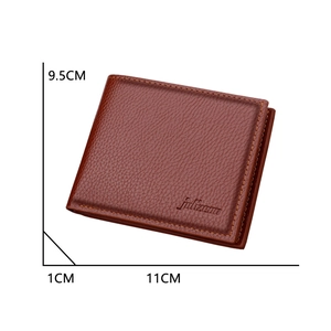 Heren portemonnee in donkerbruin litchi patroon leer met ritssluiting van 11x9,5cm