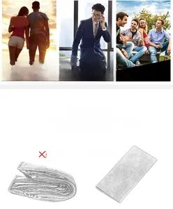 Slim grey fabric men wallet showing ultra thin profile compared to bulky traditional wallets
