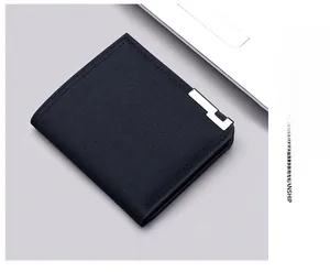 Close-up of durable canvas wallet with metal corner accent and precision stitching details