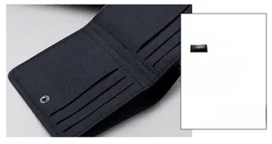 Detailed close-up of neat stitching and card slots on a slim canvas bifold wallet