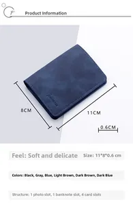Λεπτό μπλε πορτοφόλι διαστάσεων 11x8x0,6cm με πολλαπλές θήκες για κάρτες και χρήματα