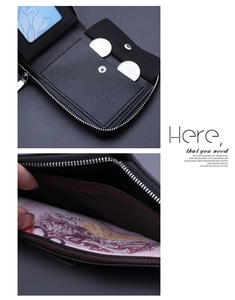 Macro view of canvas wallet showing lychee texture, card slots and coin pocket
