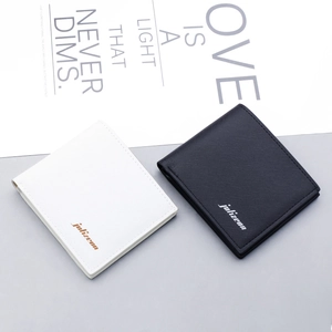 Portefeuille bicolore mince en cuir Saffiano pour hommes au design minimaliste chic