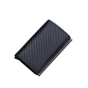 Porte-cartes RFID en fibre de carbone minimaliste avec mécanisme pop-up automatique
