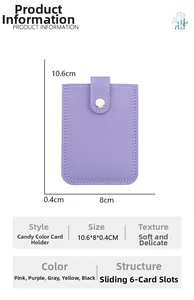 Detailansicht des lila Kartenhalters mit den Maßen 10,6x8x0,4cm und Platz für sechs Karten
