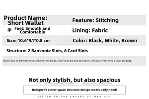 Detailed spec sheet showing card slots and dimensions for this men's bifold wallet