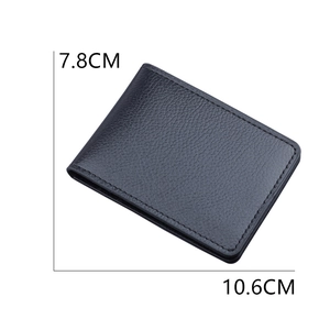 Porte-cartes en cuir noir motif lychee pour hommes, style business de 10,6 x 7,8 CM