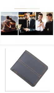 Detailed dimensions of men's short wallet with yellow stitching and lychee pattern