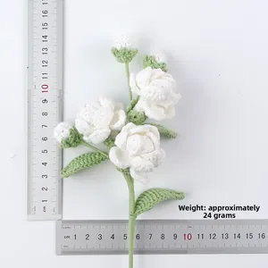 Handmade crochet jasmine flowers with dimensions 16x11cm and 24g weight measurement