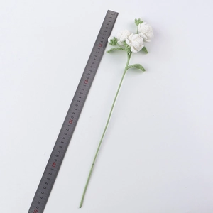 Handmade crochet jasmine flowers with green leaves and stems, measuring 42cm in length