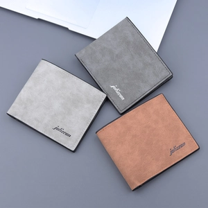 Portefeuille bifold pour homme en similicuir mat avec texture vintage et fentes cartes