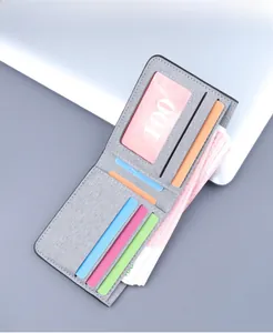 Detailed interior of grey canvas wallet showing multi-card slots and bill compartment