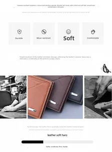 Macro detail of head layer cowhide texture and soft leather finish on men's wallet