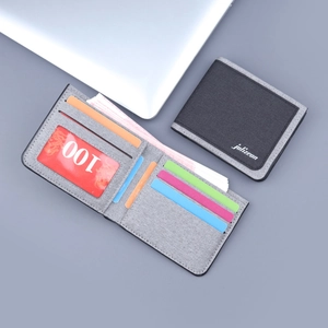 Men's bifold canvas wallet with multi-card slots and minimalist fabric design